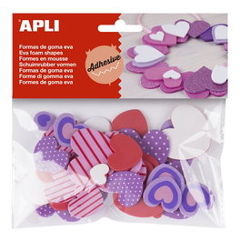 Goma Eva Apli Formas Adhesivas Corazones Bolsa De 40 (Set de 5)