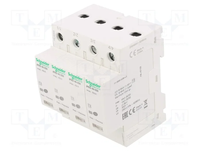 SCHNEIDER ELECTRIC Limitador de sobretensiones ACTI9 Tipo 2 de 4 polos SCHNEIDER ELECTRIC Limitador de sobretensiones ACTI9 Tipo 2 de 4 polos