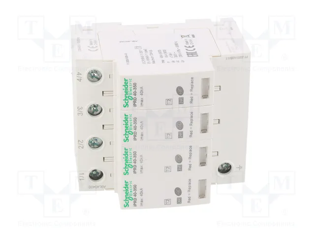 SCHNEIDER ELECTRIC Limitador de sobretensiones ACTI9 Tipo 2 de 4 polos SCHNEIDER ELECTRIC Limitador de sobretensiones ACTI9 Tipo 2 de 4 polos