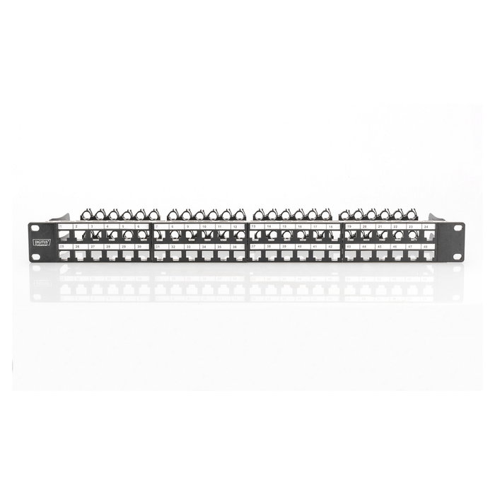 Digitus Panel de conexión modular apantallado 48 puertos Cat6a Negro 1U