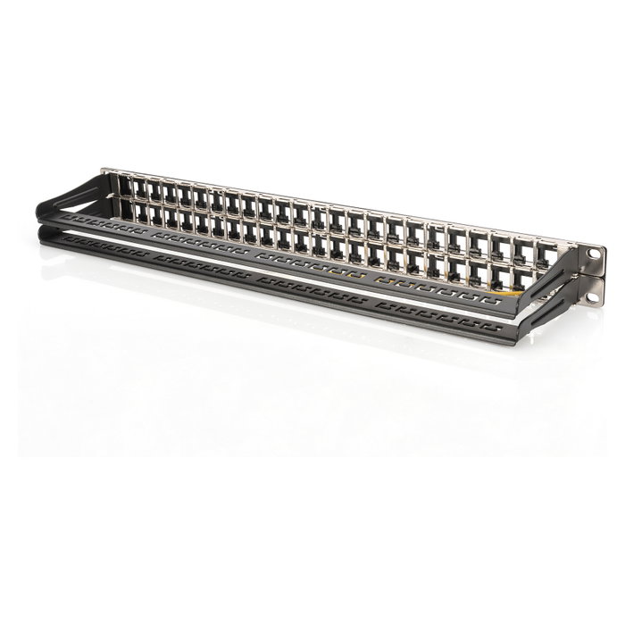 Digitus Panel de conexión modular apantallado 48 puertos Cat6a Negro 1U