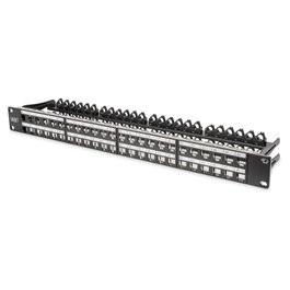 Digitus Panel de conexión modular apantallado 48 puertos Cat6a Negro 1U