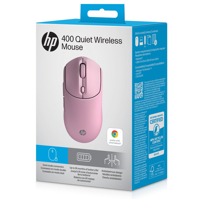 HP Ratón Inalámbrico HP 400 Quiet Rosa
