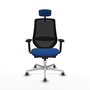 PIQUERAS Y CRESPO Silla de oficina Mardos con mecanismo Sincro/Traslack, Azul y Negro