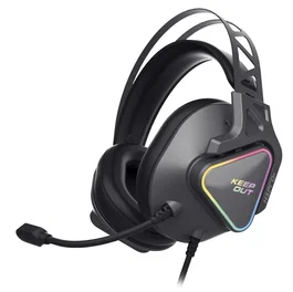 KeepOut Auriculares Gaming HXPRO+ con Sonido 7.1, RGB, Micrófono, para PC y PS4, Color Negro, Conector USB Tipo A