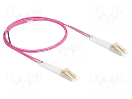 DeLOCK Cable de fibra óptica LC Duplex a LC Duplex multimodo OM4 acodado 1 m
