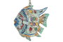 DKD Home Decor Decoración Metal Azul y Multicolor 17x6x14 cm
