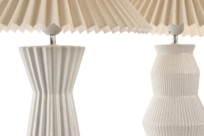 DKD Home Decor Lámpara de Sobremesa de Cerámica Crudo
