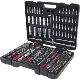 KS Tools Juego de Dados CHROMEplus 1/4 + 3/8 + 1/2, 195 piezas