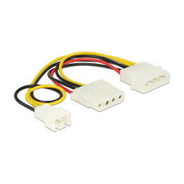 DeLOCK Cable de alimentación interno 83658 con 3 pines y 2 x Molex (4-pin)