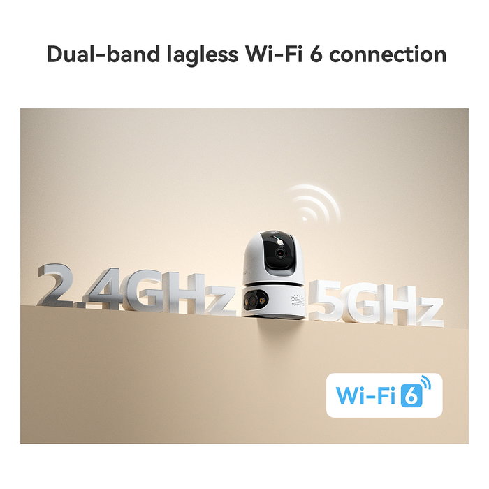 Imou Ranger Dual Pro Cámara de Seguridad IP Interior 6MP, PTZ 360°, Seguimiento Automático, Visión Nocturna, Wifi y Cable, Blanco