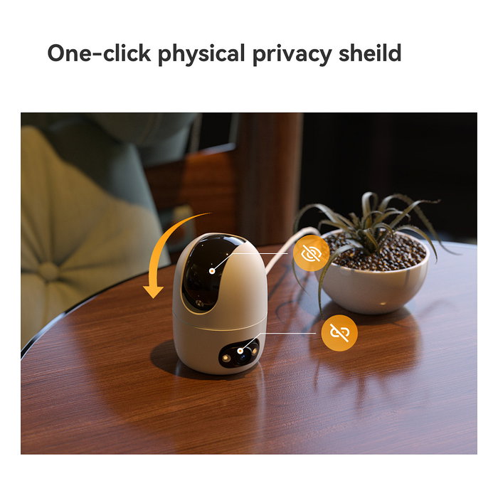 Imou Ranger Dual Pro Cámara de Seguridad IP Interior 6MP, PTZ 360°, Seguimiento Automático, Visión Nocturna, Wifi y Cable, Blanco