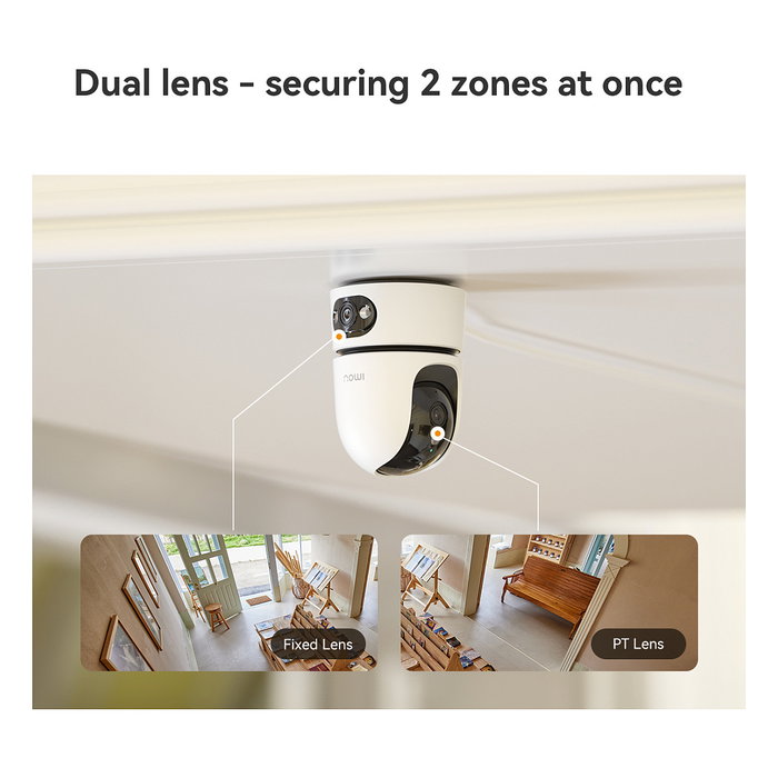 Imou Ranger Dual Pro Cámara de Seguridad IP Interior 6MP, PTZ 360°, Seguimiento Automático, Visión Nocturna, Wifi y Cable, Blanco