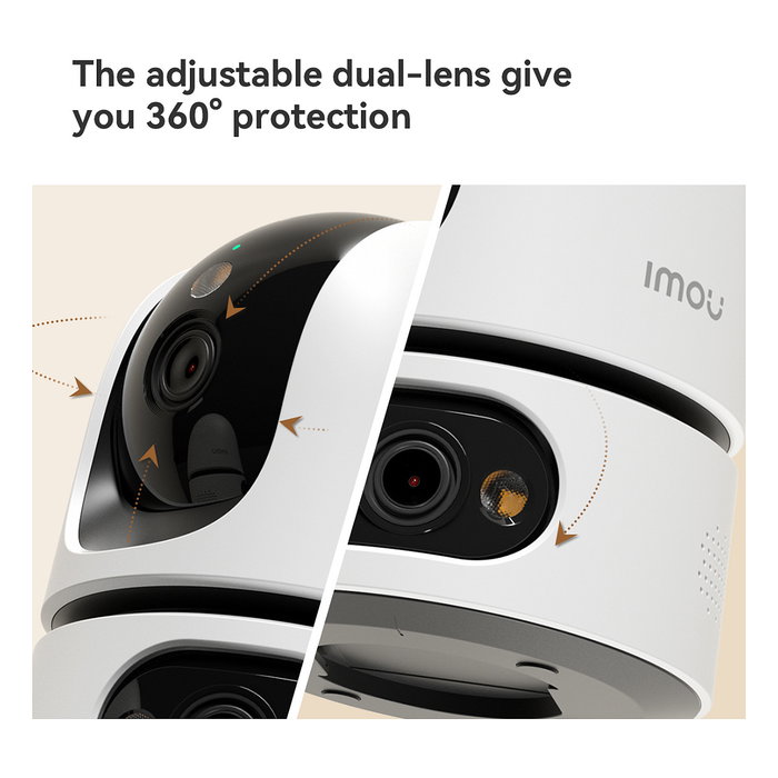Imou Ranger Dual Pro Cámara de Seguridad IP Interior 6MP, PTZ 360°, Seguimiento Automático, Visión Nocturna, Wifi y Cable, Blanco