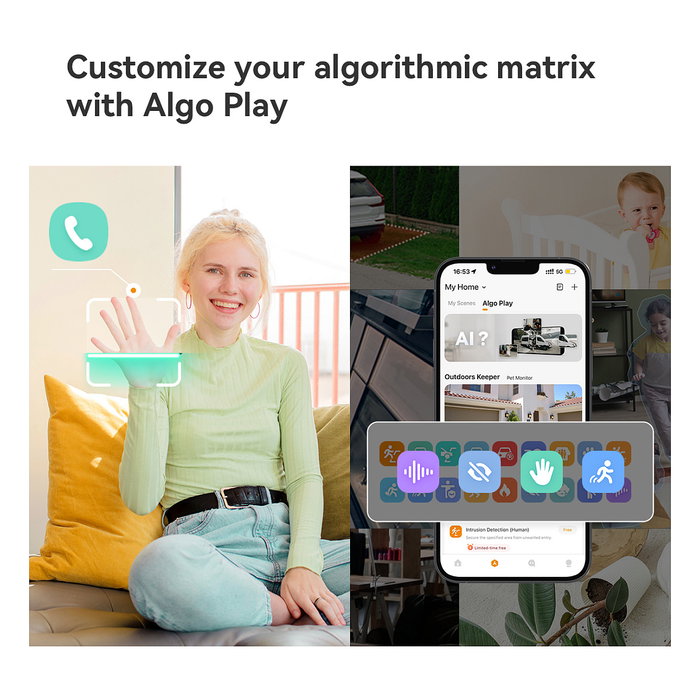 Imou Ranger Dual Pro Cámara de Seguridad IP Interior 6MP, PTZ 360°, Seguimiento Automático, Visión Nocturna, Wifi y Cable, Blanco