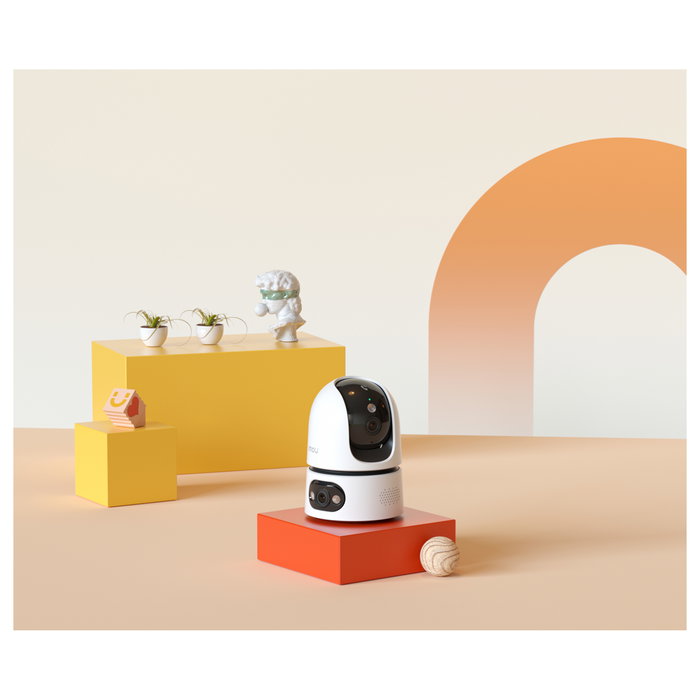 Imou Ranger Dual Pro Cámara de Seguridad IP Interior 6MP, PTZ 360°, Seguimiento Automático, Visión Nocturna, Wifi y Cable, Blanco
