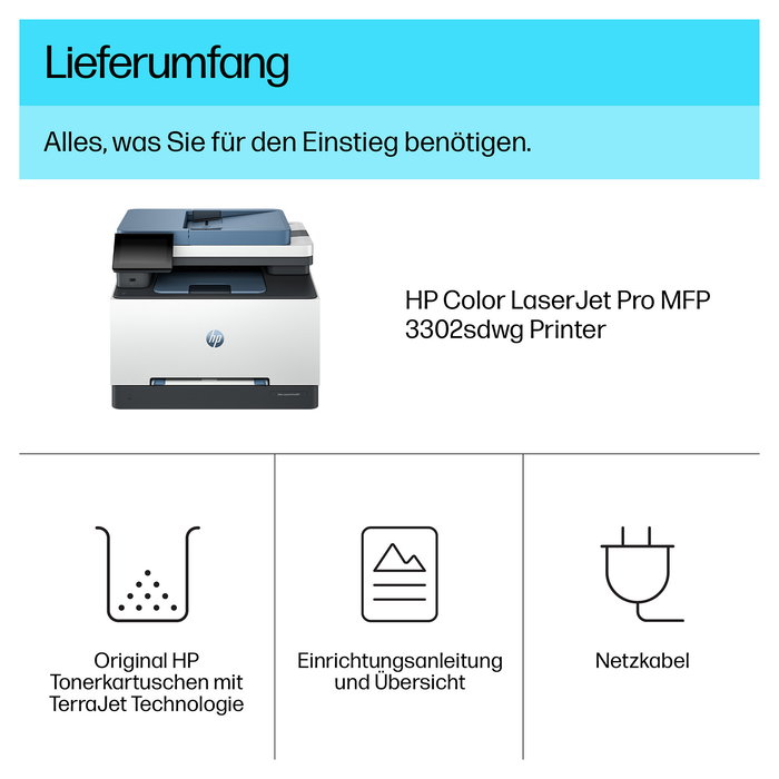 HP LaserJet PRO MFP 3302sdwg Impresora Multifunción 3 en 1 Color A4 LAN WiFi ADF Duplex