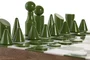 DKD Home Decor Juego de Ajedrez de Mango y Resina Lacado Verde Menta