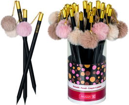 Lapiz De Grafito Brunnen Fun Pompon Hb Surtido Expositor De 24 (3 Col.)