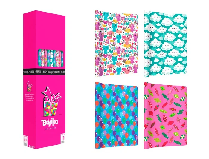 Basika Papel de regalo infantil diseños surtidos 100x300 cm