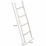 Estantería Alexandra House Living Blanco Madera de Paulonia 3 x 120 x 44 cm Escalera