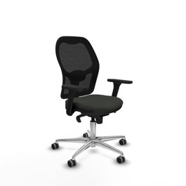 PIQUERAS Y CRESPO Silla de oficina Jorquera con mecanismo Sincro, brazos 3D y apoyo lumbar, Negro