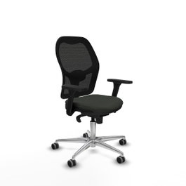 PIQUERAS Y CRESPO Silla de oficina Jorquera con mecanismo Sincro, brazos 3D y apoyo lumbar, Negro