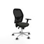PIQUERAS Y CRESPO Silla de oficina Jorquera con mecanismo Sincro, brazos 3D y apoyo lumbar, Negro