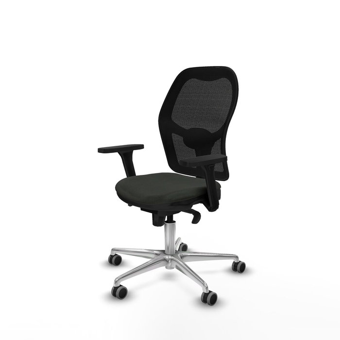 PIQUERAS Y CRESPO Silla de oficina Jorquera con mecanismo Sincro, brazos 3D y apoyo lumbar, Negro