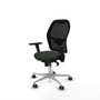 PIQUERAS Y CRESPO Silla de oficina Jorquera con mecanismo Sincro, brazos 3D y apoyo lumbar, Negro
