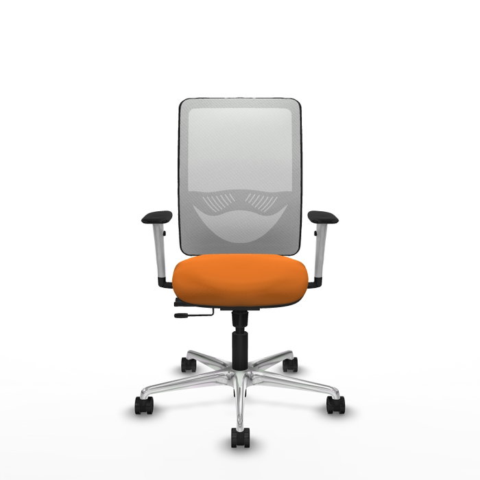PIQUERAS Y CRESPO Silla de oficina Zulema con mecanismo Sincro/Traslack, Naranja y Blanco