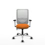 PIQUERAS Y CRESPO Silla de oficina Zulema con mecanismo Sincro/Traslack, Naranja y Blanco
