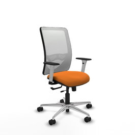 PIQUERAS Y CRESPO Silla de oficina Zulema con mecanismo Sincro/Traslack, Naranja y Blanco