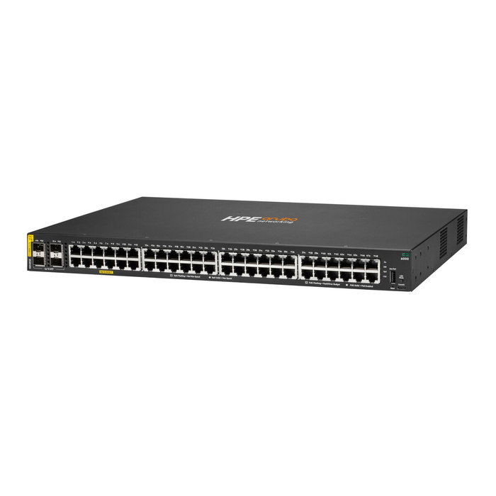 HP Enterprise HPE Aruba Networking CX 6000 48p 10M/100M/1G Class4 PoE 4p SFP 1G 370W Switch
