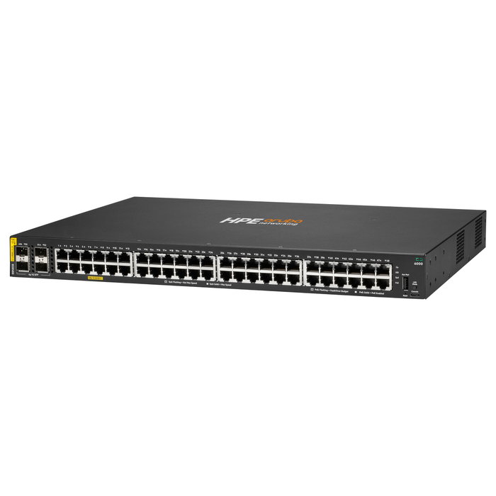 HP Enterprise HPE Aruba Networking CX 6000 48p 10M/100M/1G Class4 PoE 4p SFP 1G 370W Switch HP Enterprise HPE Aruba Networking CX 6000 48p 10M/100M/1G Class4 PoE 4p SFP 1G 370W Switch