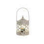 DKD Home Decor Farola de Metal y Cristal 9x9x14,5 Blanco Envejecido
