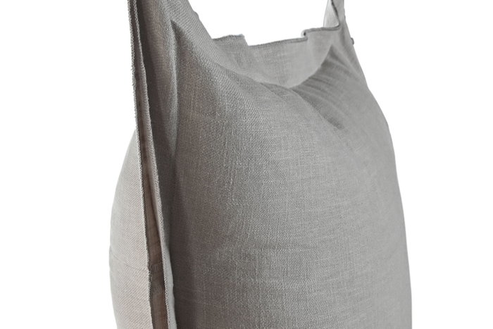 DKD Home Decor Cojín de Lino Gris Claro con Flecos 60x60 cm