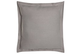 DKD Home Decor Cojín de Lino Gris Claro con Flecos 60x60 cm