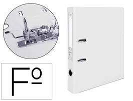 Liderpapel Archivador de Palanca Folio Documenta 52 mm Blanco con Rado y Compresor Metálico