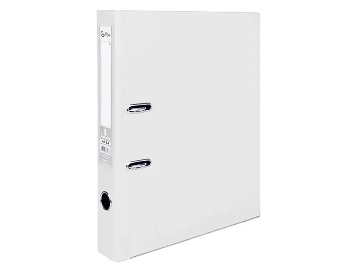 Liderpapel Archivador de Palanca Forrado PVC Blanco 52 mm Folio