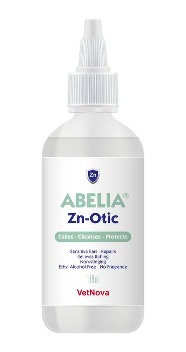 Vetnova Abelia Zn Otic Solución ótica para perros y gatos, 118 mL