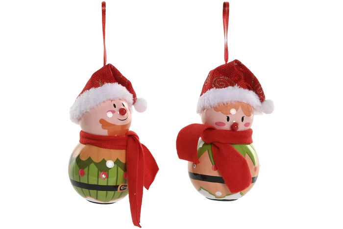 DKD Home Decor Decoración Colgante Navidad Elfo LED PVC Multicolor 8 x 14.5 x 8 cm (6 Unidades)