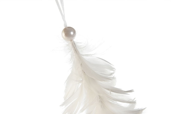 DKD Home Decor Guirnalda de Pluma Blanco 8x8x150 cm