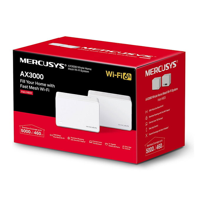 Mercusys Halo H80X (2-pack) Sistema de Malla Wi-Fi 6 Doble Banda