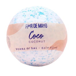 Flor De Mayo Bomba Sal Efervescente Baño Aroma Coco Hidratante Piel Suave Relajante 200gr