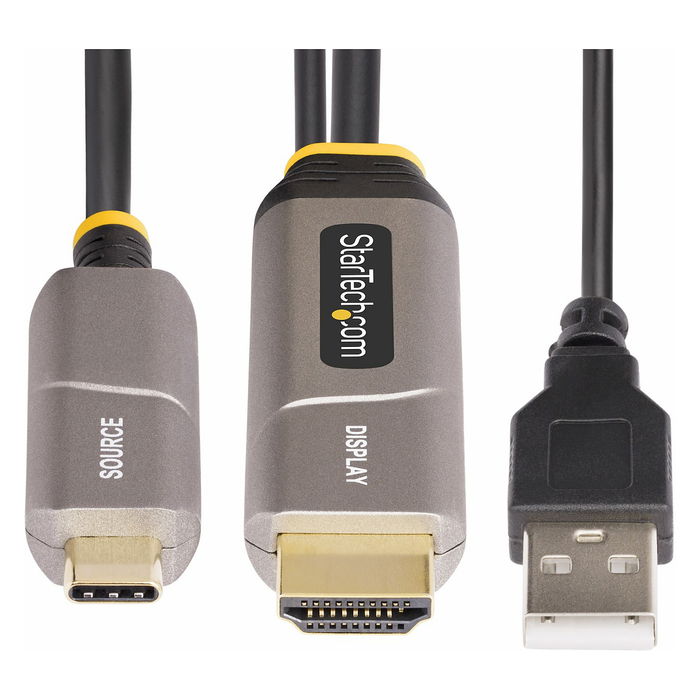 StarTech Cable Activo Óptico USB-C a HDMI 2.0 (9.15m) - AOC para 4K 60Hz, HDR10, ARC, 10 bits, con alimentación por USB y cumplimiento RoHS