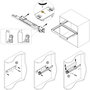 Emuca Bastidor con guías de cierre suave y extracción total para accesorios de armario Quartz, 912-938mm, Aluminio y Plástico, Titanio
