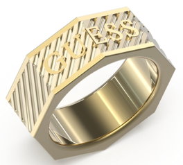 Guess JUMR03030JWYG64 Anillo Bond Street Dorado Talla 64
