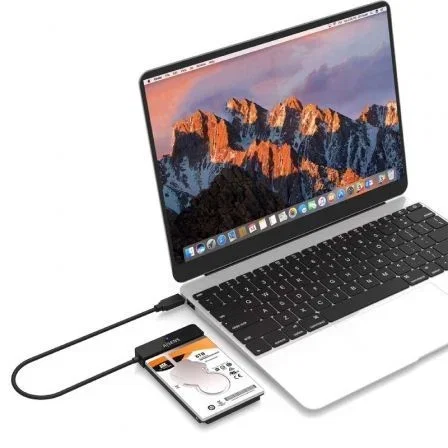 Aisens Adaptador USB-C a SATA ASE-25C04B para Discos Duros 2.5" SATA I/II/III, USB 3.1 Gen 1 (5 Gbps), Plug&Play, Compatible con Windows y macOS, Negro