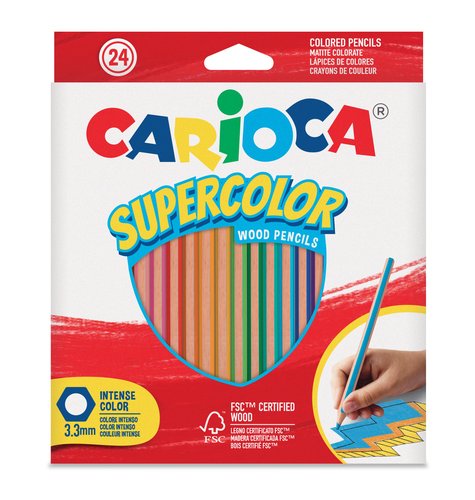 Lapices De Colores Carioca Supercolor Caja De 24 Lapices De Colores Carioca Supercolor Caja De 24